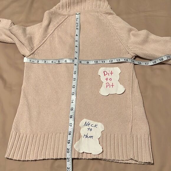 J Crew size XS cream long sleeve angled zip front floppy collar cardigan GUC - Picture 6 of 7